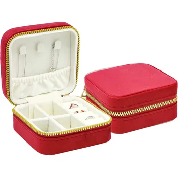 Šperkovnice Cestovní malá šperkovnice červená sametová