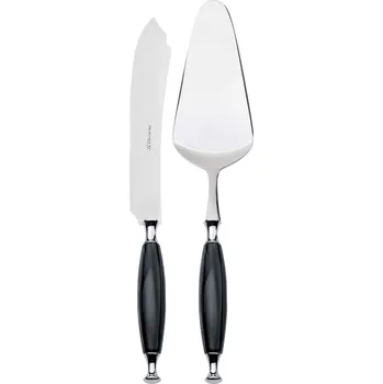 Příbor BUGATTI Country černý 2 el. - špachtle z nerezové oceli a nůž na pečivo