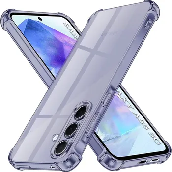 Pouzdro na mobilní telefon Techsuit Shockproof průhledný silikon Samsung Galaxy A55 5G kouřově černý