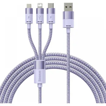 Baseus Data Cable StarSpeed 1.2m rychlonabíjecí fialový USB Lightning Micro-USB USB-C