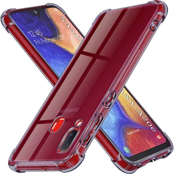 Pouzdro na mobilní telefon Techsuit Shockproof průhledný silikon Samsung Galaxy A20e kouřově černý