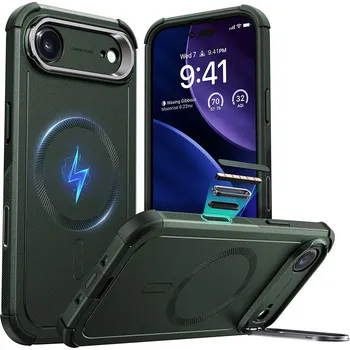 Pouzdro na mobilní telefon ESR Cyber Armor Kickstand pro iPhone 17 Air zelený