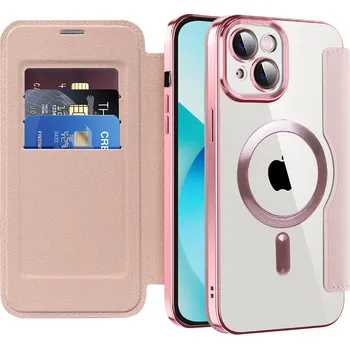 Pouzdro na mobilní telefon Pouzdro na knihu Techsuit SmartMag pro iPhone 13 růžové