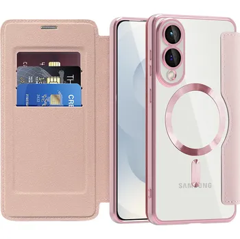 Pouzdro na mobilní telefon Pouzdro na knihu Techsuit SmartMag pro Samsung Galaxy S25 Edge růžové