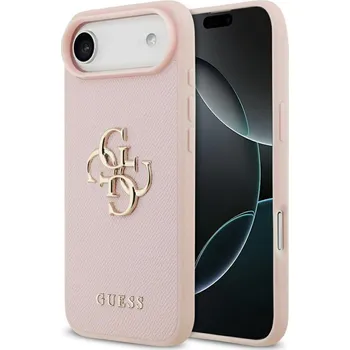 Pouzdro na mobilní telefon Guess Hardcase 4G Grained Big and Classic Logo iPhone 17 Air růžová