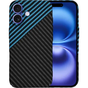 Pouzdro na mobilní telefon Techsuit Carbonite FiberShell kryt pro iPhone 16 Blue Pulse