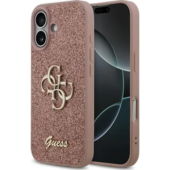 Pouzdro na mobilní telefon Guess Fixed Glitter Big 4G GUHCP17SHG4SGP iPhone 17 růžová