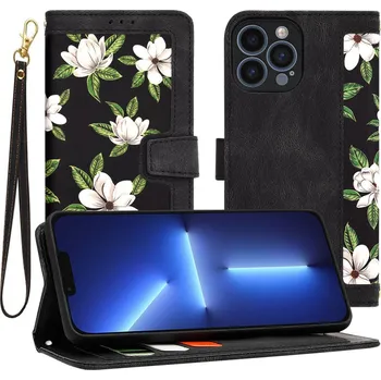 Pouzdro na mobilní telefon Techsuit FlipCraft iPhone 13 Pro Max Květy úsvitu