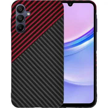 Pouzdro na mobilní telefon Techsuit Carbonite FiberShell Samsung A15 4G 5G RedVortex