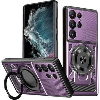 Pouzdro na mobilní telefon Techsuit RuggedCam pro Samsung Galaxy S22 Ultra 5G fialová