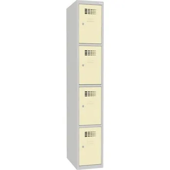 Šatní skříň Šatní skříně boxové, 300 mm, 4 boxy, cylindrický zámek, svařované Jméno: Svařovaná šatní skříň, 4 boxy, cylindrický zámek šedá/béžová