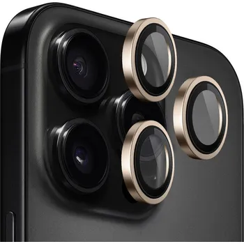 Blueo Original Metal Frame Lens Protector pro iPhone 16 Pro/Pro Max zlatý titan