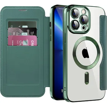 Pouzdro na mobilní telefon Pouzdro na knihu Techsuit SmartMag pro iPhone 13 Pro zelené