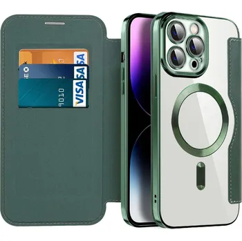 Pouzdro na mobilní telefon Pouzdro na knihu Techsuit SmartMag pro iPhone 14 Pro Max zelené