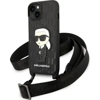 Pouzdro na mobilní telefon Karl Lagerfeld Hardcase Monogram iPhone 14 Plus Ikonik Patch černá