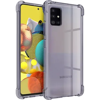 Pouzdro na mobilní telefon Techsuit Shockproof průhledný silikon Samsung Galaxy A51 4G kouřově černý