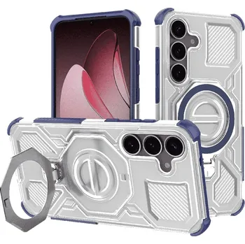 Pouzdro na mobilní telefon Techsuit Carbon Shield PRO pro Samsung Galaxy S25 modrá průhledná