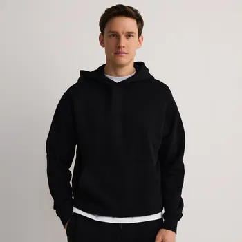 Pánská mikina Reserved - Bavlněná mikina s kapucí - černý - 357BK-99X - 357BK-99X-M-3