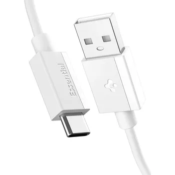 Spigen Data Cable Essential EB6010AC Rychlonabíjecí USB na Type-C 1m bílá