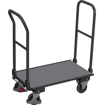 Plošinový vozík Variofit Plošinový vozík se dvěma sklopnými madly, Variofit, ložná plocha 72 x 45 cm, do 150 kg, modrá/antracit Barva: antracit RAL7016