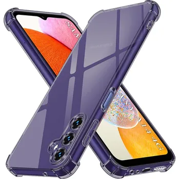 Pouzdro na mobilní telefon Techsuit Shockproof průhledný silikon Samsung Galaxy A14 4G / A14 5G kouřově černý