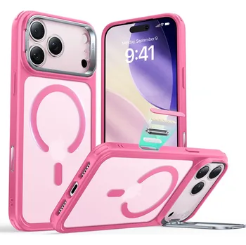 Pouzdro na mobilní telefon ESR Classic Hybrid HaloLock Kickstand iPhone 17 Pro matně růžová