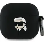 Karl Lagerfeld Silicone Karl Head 3D pouzdro pro Apple AirPods 4 černé