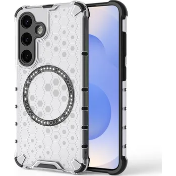 Pouzdro na mobilní telefon Techsuit HoneyComb Shield MagSafe pro Samsung Galaxy S25 bílý