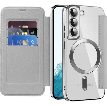 Pouzdro na mobilní telefon Pouzdro na knihu Techsuit SmartMag pro Samsung Galaxy S22 5G šedé