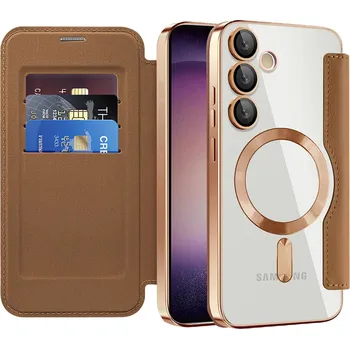 Pouzdro na mobilní telefon Pouzdro na knihu Techsuit SmartMag pro Samsung Galaxy S23 Plus hnědé