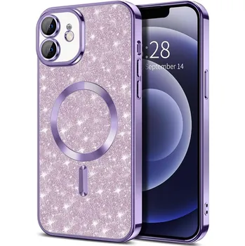 Pouzdro na mobilní telefon Techsuit Luxusní Třpytivý MagSafe iPhone 12 Světle fialový
