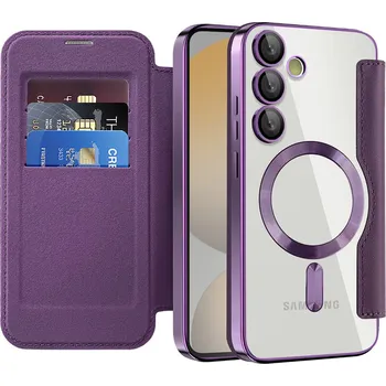 Pouzdro na mobilní telefon Pouzdro na knihu Techsuit SmartMag Samsung Galaxy S24 FE fialové