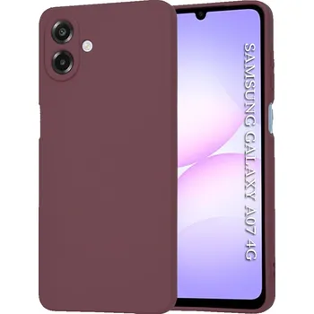 Pouzdro na mobilní telefon Techsuit SoftFlex pro Samsung Galaxy A07 4G švestkově červený