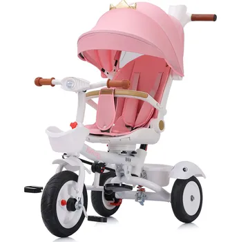 Dětská tříkolka CHIPOLINO Tříkolka se stříškou Futuro 2v1 Princess