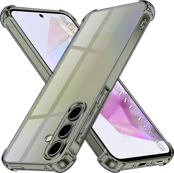 Pouzdro na mobilní telefon Techsuit Shockproof průhledný silikon pro Samsung Galaxy A35 5G kouřově černý