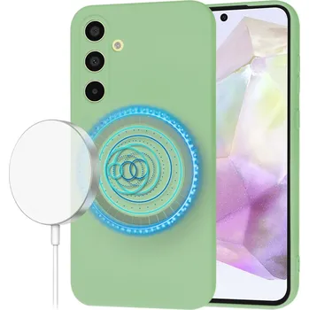 Pouzdro na mobilní telefon Techsuit SoftFlex MagSafe pro Samsung Galaxy A35 5G mátově zelená