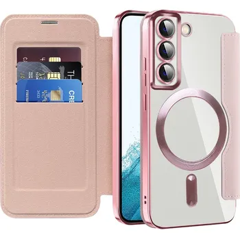 Pouzdro na mobilní telefon Pouzdro na knihu Techsuit SmartMag pro Samsung Galaxy S22 5G růžové