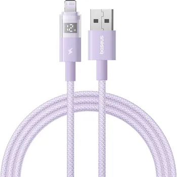 Baseus Data Cable Display 2 USB na Lightning Rychlé nabíjení 1m Fialová