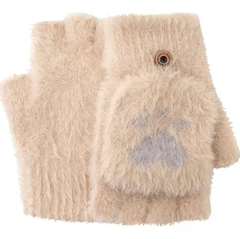 Rukavice Rukavice Techsuit ST0017 z norkové kožešiny velikost 17 cm kávové