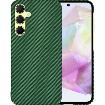 Pouzdro na mobilní telefon Techsuit Carbonite FiberShell Samsung Galaxy A35 5G Zelený