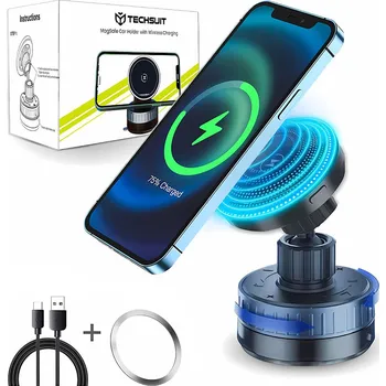 Techsuit Premium držák do auta s bezdrátovým nabíjením HOLD253 černý