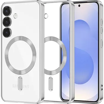 Pouzdro na mobilní telefon Techsuit Luxury Crystal MagSafe pro Samsung Galaxy S25 stříbrný