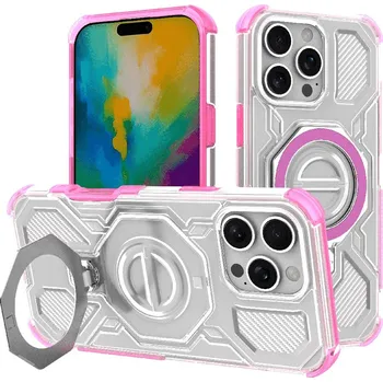 Pouzdro na mobilní telefon Techsuit Carbon Shield PRO pro iPhone 16 Pro růžový průhledný