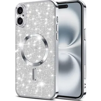 Pouzdro na mobilní telefon Techsuit Luxury Glitter MagSafe pro iPhone 16 Plus stříbrný