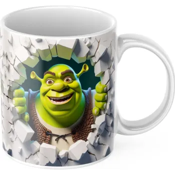 Plastový hrníček s motivy Shreka - Červená