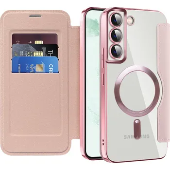 Pouzdro na mobilní telefon Pouzdro Techsuit SmartMag Book pro Samsung Galaxy S22 Plus 5G růžové