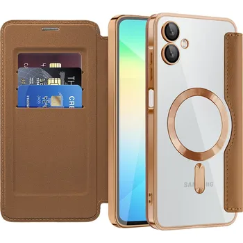 Pouzdro na mobilní telefon Pouzdro na knihu Techsuit SmartMag pro Samsung Galaxy A06 hnědé