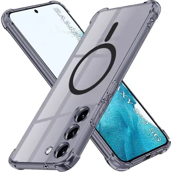 Pouzdro na mobilní telefon Techsuit Shockproof průhledný silikon MagSafe Samsung Galaxy S22 5G kouřově černý
