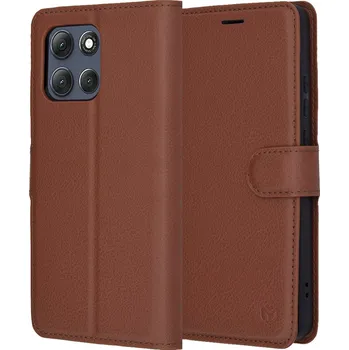 Pouzdro na mobilní telefon Pouzdro Techsuit Leather Folio pro Motorola Moto G86 Power hnědé