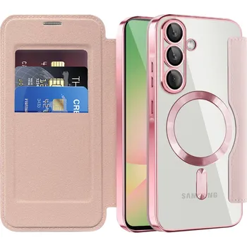 Pouzdro na mobilní telefon Techsuit SmartMag pouzdro na knihu Samsung Galaxy A56 5G růžové